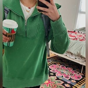 Green arie  half-zip sweatshirt